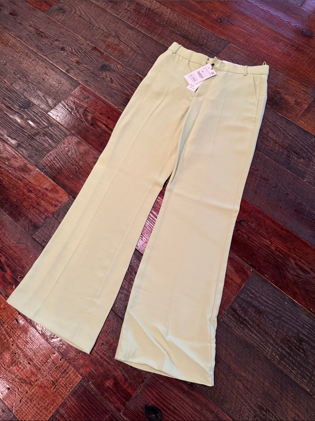 Zara Light Green Wide Leg Trousers